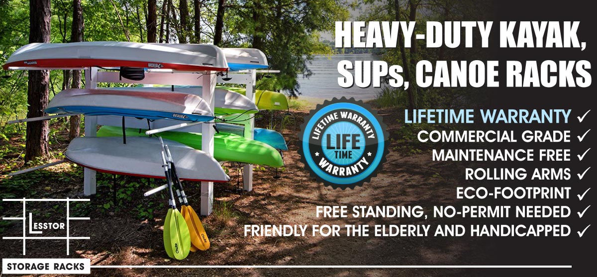 Lesstor Heavy Duty Commercial Kayak, SUPs, Canoe Storage Racks